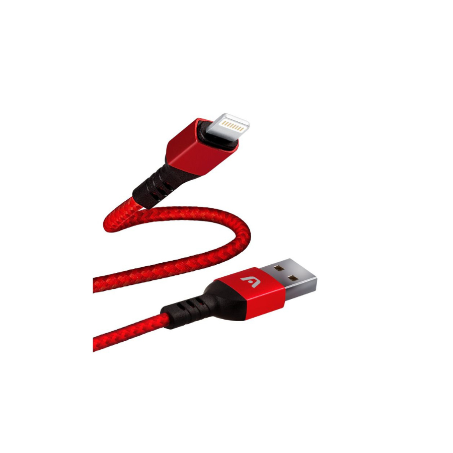 Cable Trenzado de Nailon Lightning a USB 2.0 1,8 m - Rojo ARGOMTECH ARG-CB-0023RD